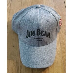 Jim Beam Gray Hat Strap Back Embroidered Promo Drink Smart Mens One Size